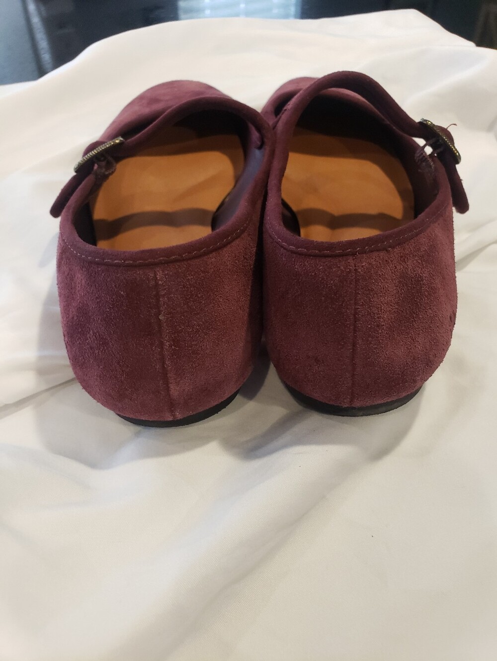 Lucky Brand Ortholite Burgundy Suede Mary Janes 8.5 - Picture 6 of 6